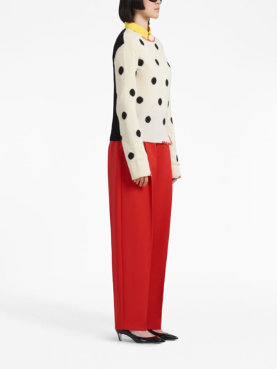 Shop Marni Tropical Tailored Wool Trousers In Red