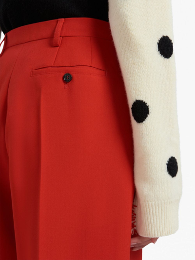 Shop Marni Tropical Tailored Wool Trousers In Red