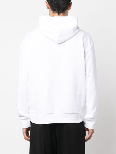 Shop Calvin Klein Logo-print Cotton Hoodie In White