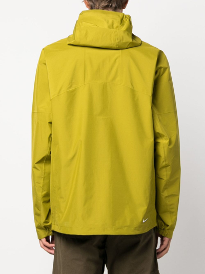 Shop Nike Acg Logo-embroidered Hooded Jacket In Green
