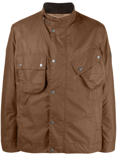 Shop Barbour Buckle-collar Cotton Lightweight Jacket In Brown