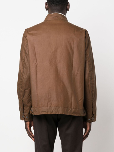 Shop Barbour Buckle-collar Cotton Lightweight Jacket In Brown