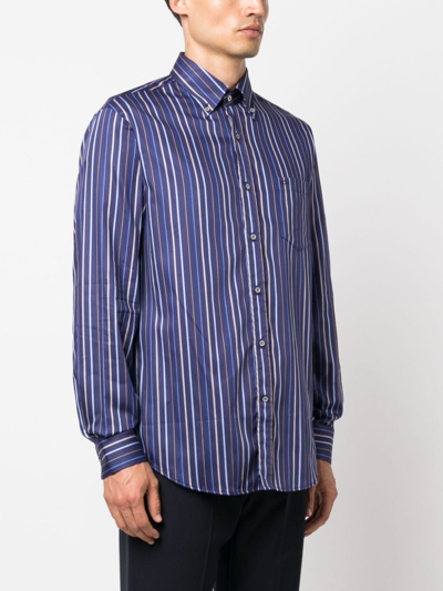 Shop Paul & Shark Striped Long-sleeve Shirt In Multicolour