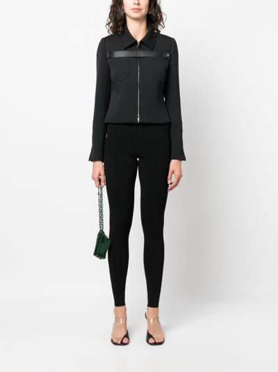 Rabanne Flare Leggings With Elastic Waistband In Black