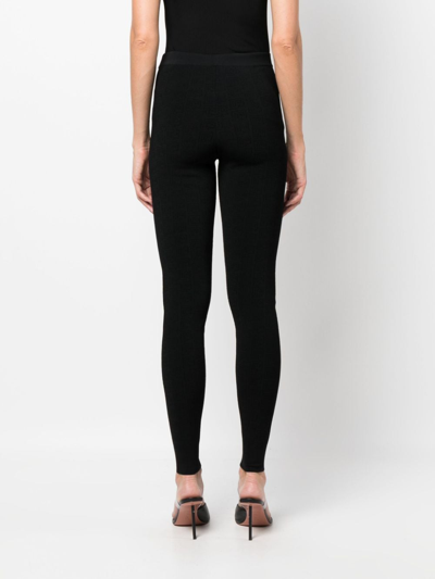 Rabanne Flare Leggings With Elastic Waistband In Black