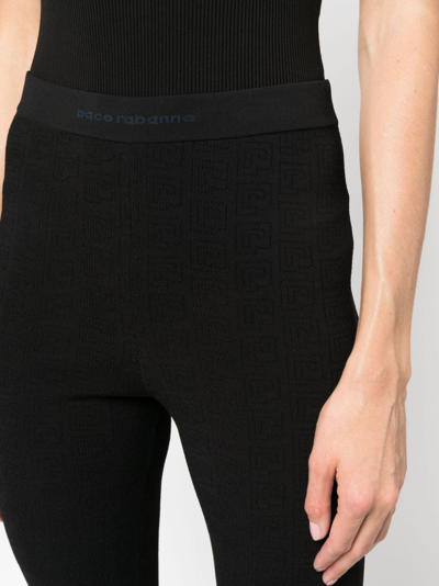 Rabanne Flare Leggings With Elastic Waistband In Black