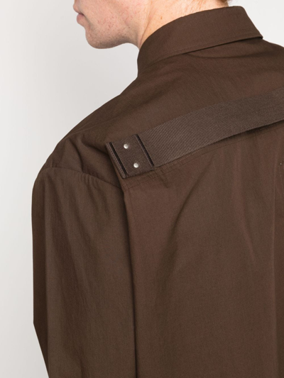 Shop Rick Owens Spread-collar Oversize Shirt In Brown