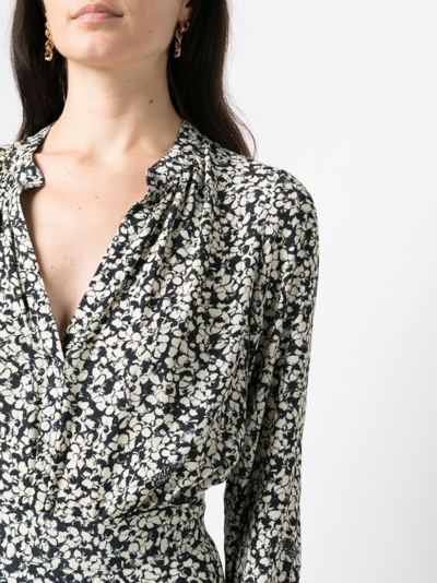 Shop Zadig & Voltaire Tink Floral-print Blouse In Blue