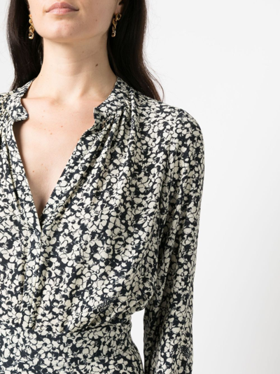 Zadig & Voltaire Tink Floral-print Blouse In Blue