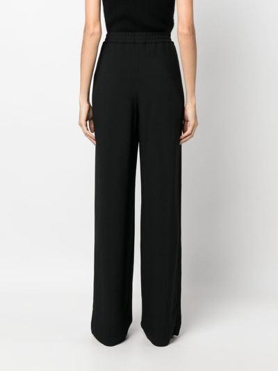 Shop Ermanno Scervino High-waisted Wide-leg Trousers In Black