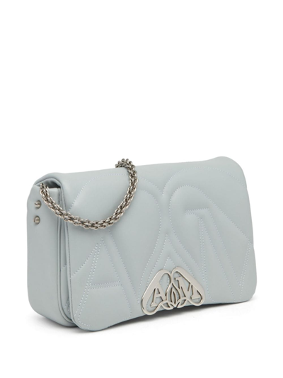 Shop Alexander Mcqueen Small The Seal Shoulder Bag In Grey