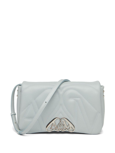 Shop Alexander Mcqueen Small The Seal Shoulder Bag In Grey