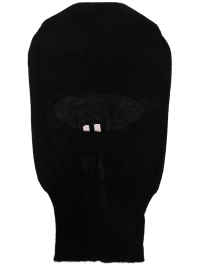 Shop Rick Owens Cashmere Knitted Balaclava Hat In Black