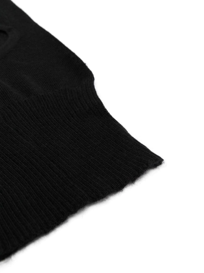 Shop Rick Owens Cashmere Knitted Balaclava Hat In Black