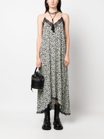 Zadig & Voltaire Risty Floral-print Midi Dress In Neutrals