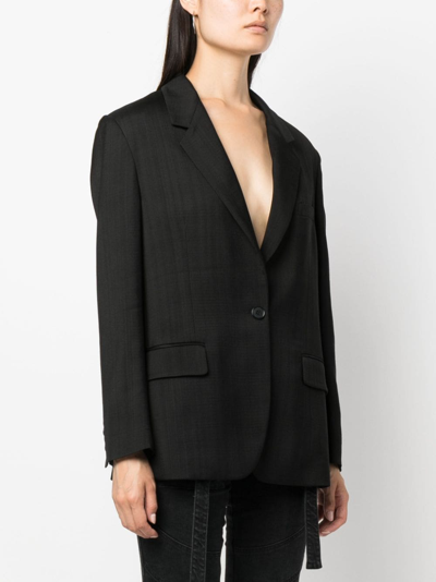 Shop Msgm Notched-lapels Single-breasted Blazer In Black