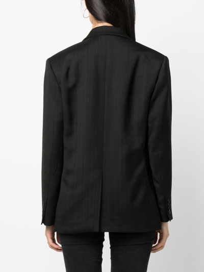 Shop Msgm Notched-lapels Single-breasted Blazer In Black