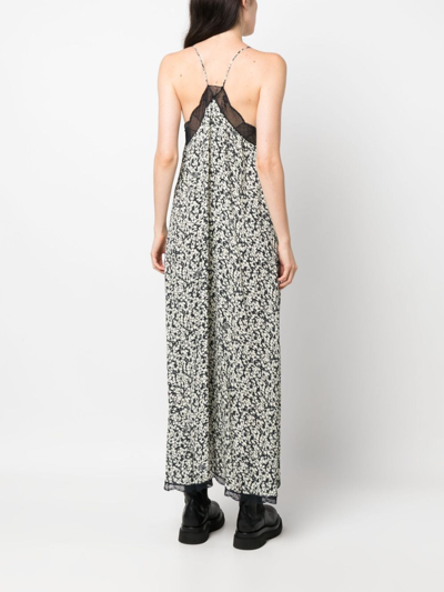 Zadig & Voltaire Risty Floral-print Midi Dress In Neutrals