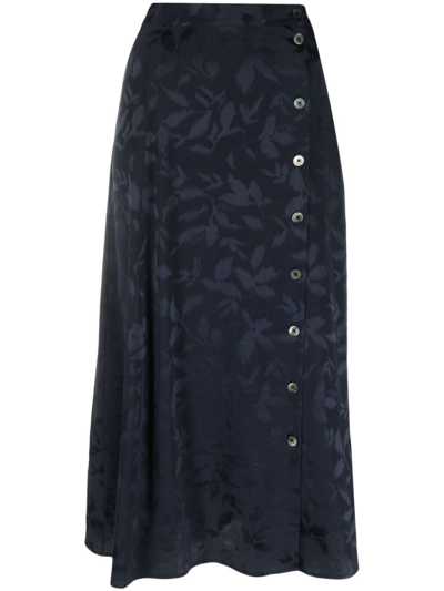 Shop Zadig & Voltaire June Jac Ikat Silk Skirt In Blue