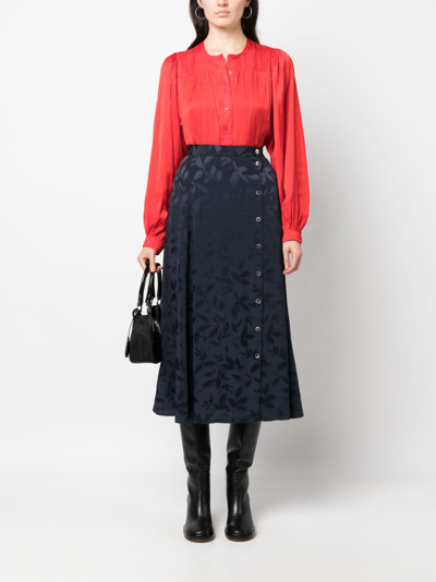 Zadig & Voltaire June Jac Ikat Silk Skirt In Blue