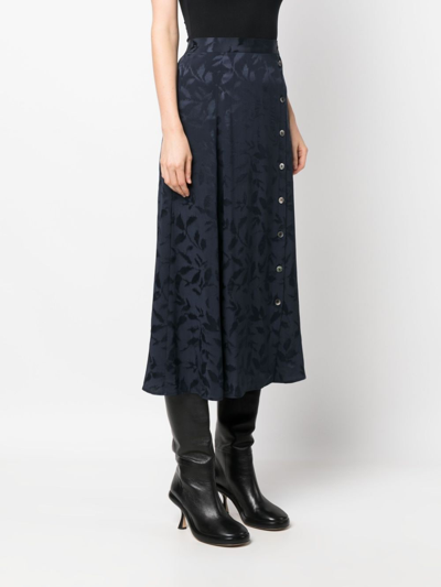 Shop Zadig & Voltaire June Jac Ikat Silk Skirt In Blue