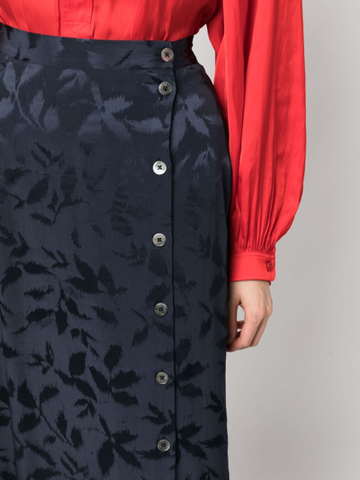 Zadig & Voltaire June Jac Ikat Silk Skirt In Blue