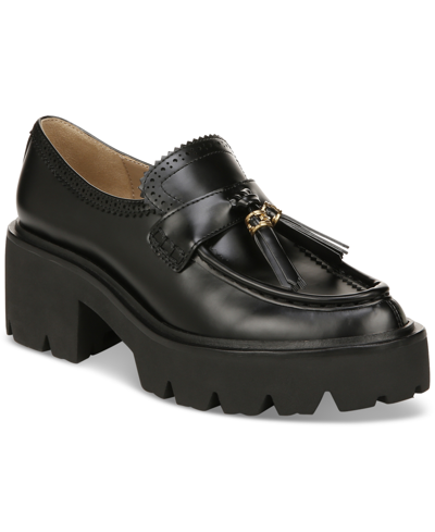 Shop Sam Edelman Women's Meela Platform Lug-sole Tasseled Loafers In Black