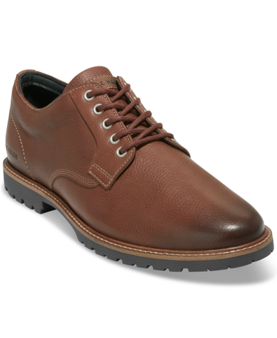Shop Cole Haan Men's Midland Lug Plain Toe Oxford Dress Shoes Men's Shoes In Ch Lumber/grey Pinstripe