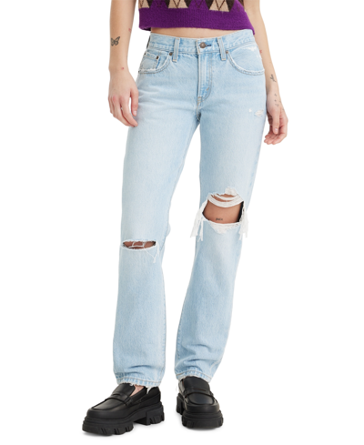 Shop Levi's Women's Middy Cotton Straight-leg Jeans In Dont Tell Mom
