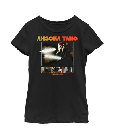 Shop Disney Lucasfilm Girl's Star Wars: The Mandalorian Ahsoka Tano Scenes Child T-shirt In Black