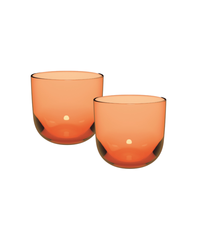 Shop Villeroy & Boch Like Double Old Fashioned Tumbler Glasses, Set Of 2 In Apricot