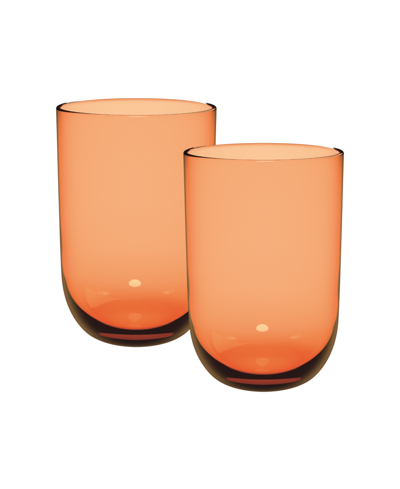 Shop Villeroy & Boch Like Highball Glasses, Set Of 2 In Apricot