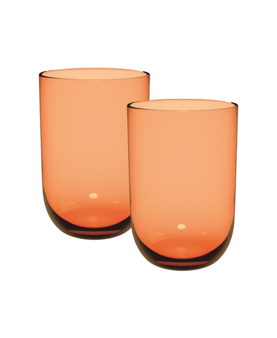 Villeroy & Boch Like Highball Glass, Set Of 2 In Apricot