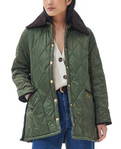 Shop Barbour Women's Modern Liddesdale Quilted Coat In Olive