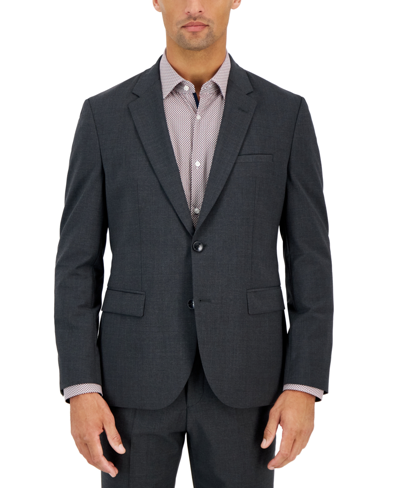 Shop Hugo By  Boss Men's Modern-fit Solid Wool Blend Suit Jacket In Dark Gray