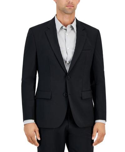 Shop Hugo By  Boss Men's Modern-fit Solid Wool Blend Suit Jacket In Black