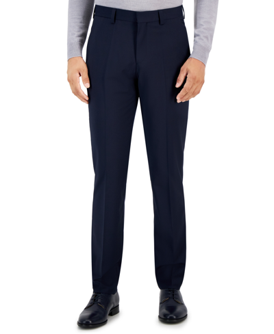 Shop Hugo By  Boss Men's Modern-fit Solid Wool-blend Suit Trousers In Navy