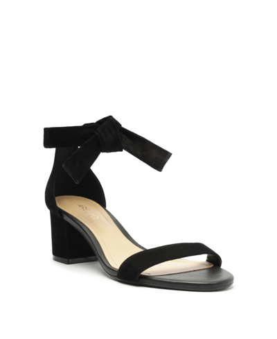 Shop Arezzo Women's Isabelli Mid Block Sandals In Black Nubuck