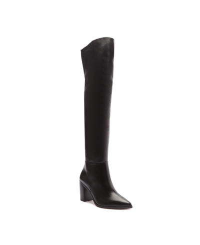 Shop Schutz Women's Mikki Over-the-knee High Block Heel Boots In Black