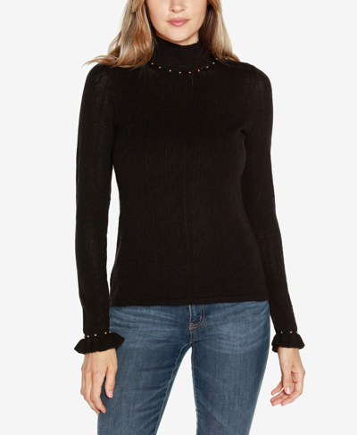 Shop Belldini Black Label Women's Embellished Pointelle Sweater