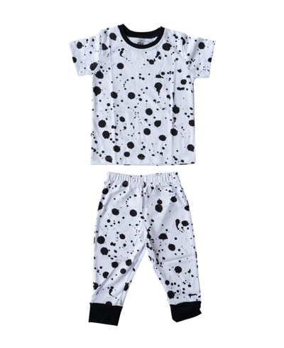 Shop Earth Baby Outfitters Baby Boys Printed Short Sleeved Pajamas, 2 Piece Set In White