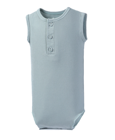 Shop Earth Baby Outfitters Baby Boys Rayon From Bamboo Ribbed Sleeveless Romper In Sage