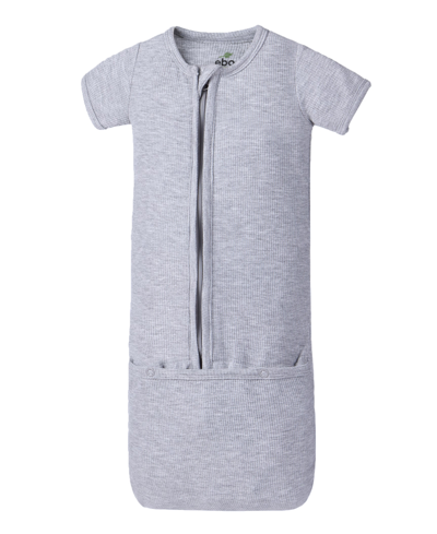 Shop Earth Baby Outfitters Baby Boys Rayon From Bamboo Ribbed Convertible Sleep Gown In Gray