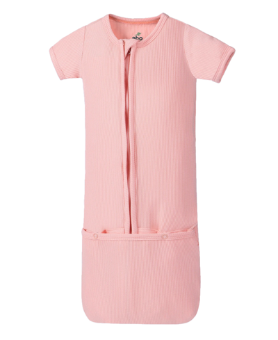 Shop Earth Baby Outfitters Baby Girls Rayon From Bamboo Ribbed Convertible Sleep Gown In Pink