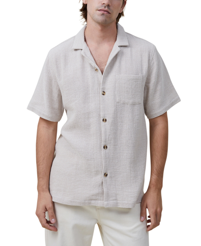 Shop Cotton On Men's Palma Short Sleeve Shirt In Ecru