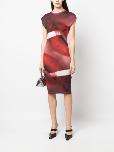 Zadig & Voltaire Adoni Photograph-print Midi Dress In Rot