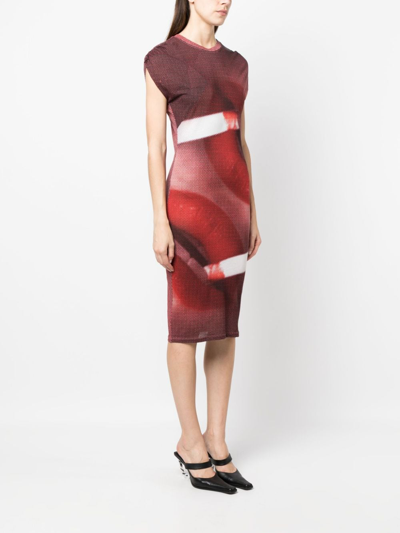 Zadig & Voltaire Adoni Photograph-print Midi Dress In Rot