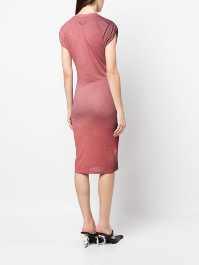 Zadig & Voltaire Adoni Photograph-print Midi Dress In Rot