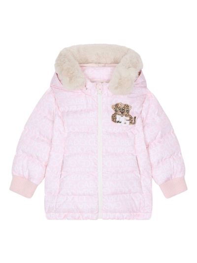 Shop Dolce & Gabbana Panelled-design Hooded Jacket In Pink