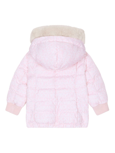 Shop Dolce & Gabbana Panelled-design Hooded Jacket In Pink